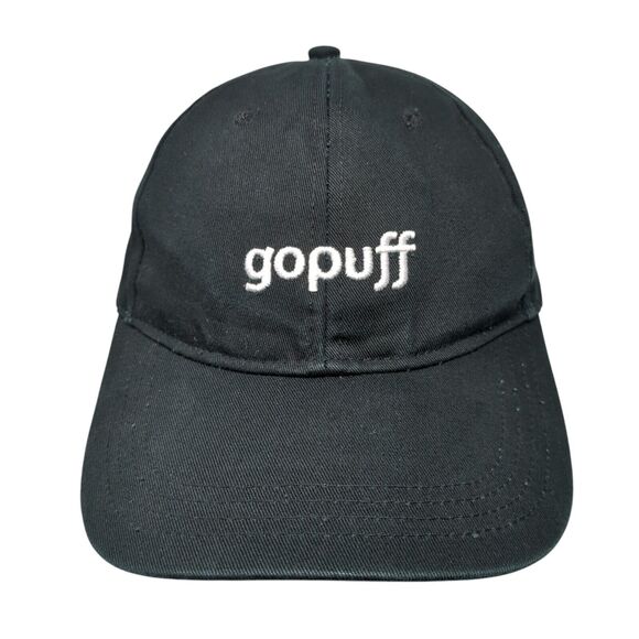 gopuff Slideback Baseball Cap Black One Size Adjustable Embroidered 6 Panel - Picture 1 of 8